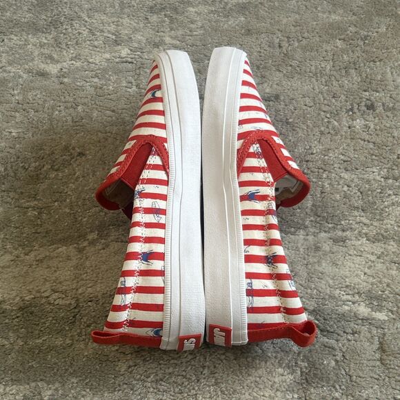 Sperry x Jaws Shoes Womens 6 Crest Vibe Red White Striped Slip On Sneakers - Picture 7 of 10